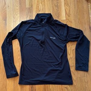 Reebok Black Long-Sleeve Quarter-Zip Top
